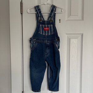 Vintage OshKosh B'gosh Pinstripe Blue Denim Kids Overalls